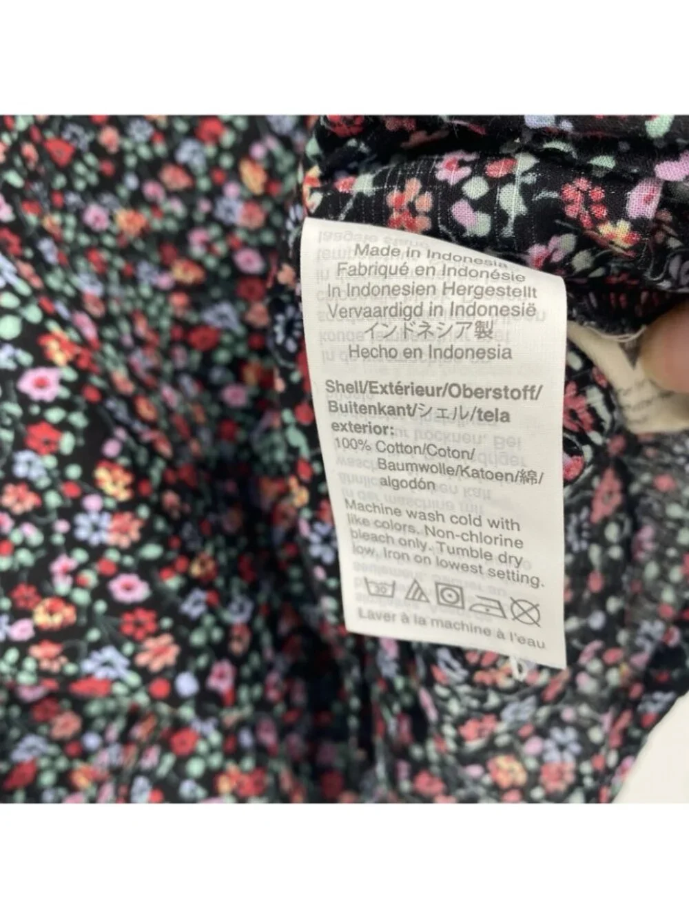 Madewell Size Large Puff-Sleeve Ruffle Top in Fieldwalk Floral Style #AK050